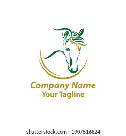 Stylish horse head outline for stable, farm, club race design. Running stallion for equestrian sport competition.EPS 10