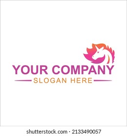 Stylish horse logo design vector and template