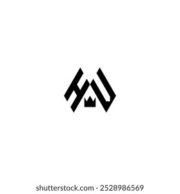 Logotipo de carta HV elegante com design minimalista limpo.