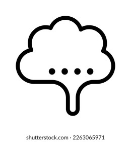Stylish icon brain think of cloud vector image
