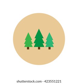 stylish icon in  circle Landscape Fir Trees 