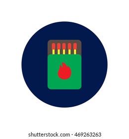 stylish icon in  circle Matchbox and matches 