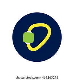 stylish icon in  circle Mountaineering carabiner tool