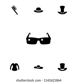 Stylish icon. collection of 7 stylish filled icons such as hair brush, blouse, woman hat, hat. editable stylish icons for web and mobile.