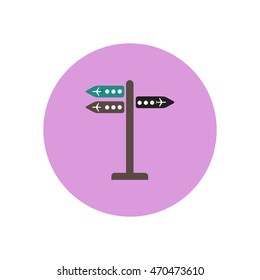stylish icon in color  circle airport signage 