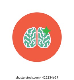 stylish icon in color  circle brain stroke 