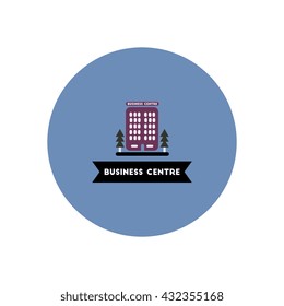 stylish icon in color circle  building business Centre 