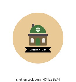 stylish icon in color circle  building observatory 