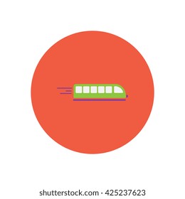 stylish icon in color  circle high-speed train 
