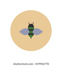 stylish icon in color  circle Honey bee 