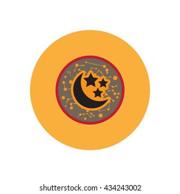 stylish icon in color  circle moon and stars 