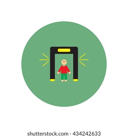 stylish icon in color  circle people scanner 
