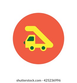 stylish icon in color  circle  plane stairs