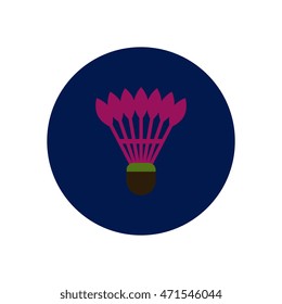 stylish icon in color  circle shuttlecock badminton