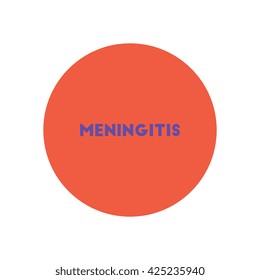 stylish icon in color  circle text meningitis 