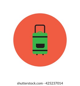 stylish icon in color  circle travel suitcase 