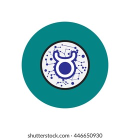 stylish icon in color  circle zodiac sign Taurus 