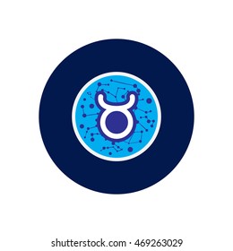 stylish icon in color  circle zodiac sign Taurus 