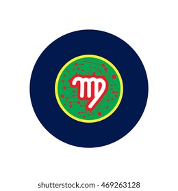 stylish icon in color  circle Zodiac signs Virgo 