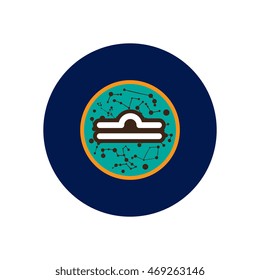stylish icon in color  circle Zodiac sign Libra 