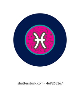 stylish icon in color  circle zodiac sign Pisces 