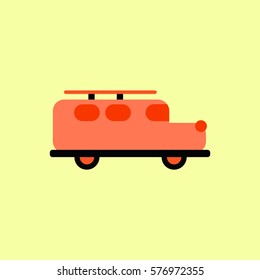 stylish icon in flat style retro car