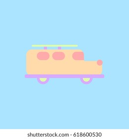stylish icon in flat style retro car