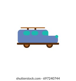 stylish icon in flat style retro car