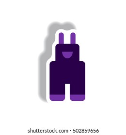 stylish icon in paper sticker style children pants