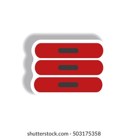 stylish icon in paper sticker style travel baggage