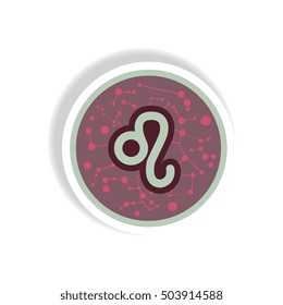 stylish icon in paper sticker style Zodiac sign Leo