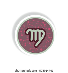 stylish icon in paper sticker style Zodiac signs Virgo