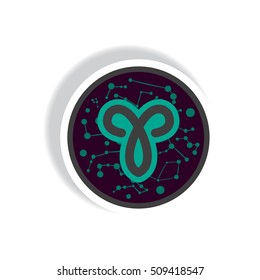 stylish icon in paper sticker style Zodiac sign Aries