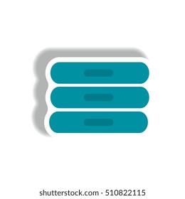 stylish icon in paper sticker style travel baggage