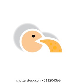 stylish icon in paper sticker style people nausea