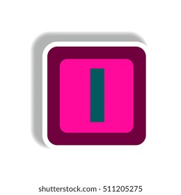 stylish icon in paper sticker style cube toy