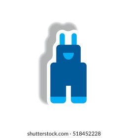 stylish icon in paper sticker style children pants