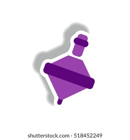 stylish icon in paper sticker style toy whirligig