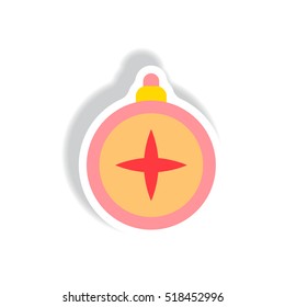 stylish icon in paper sticker style vintage tourist compass