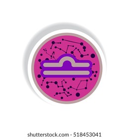stylish icon in paper sticker style Zodiac sign Libra