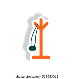 stylish icon in paper sticker style floor Coat hanger