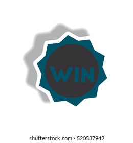 stylish icon in paper sticker style medal winner