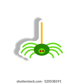 stylish icon in paper sticker style spider insect