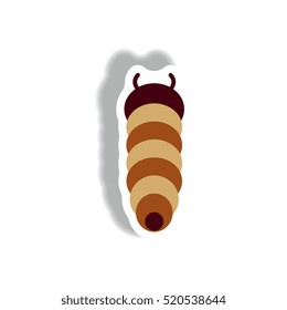 stylish icon in paper sticker style insect caterpillar