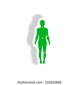 stylish icon in paper sticker style body osteoarthritis