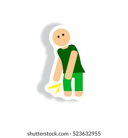 stylish icon in paper sticker style problems joints