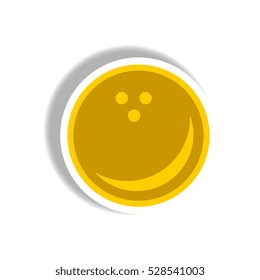 stylish icon in paper sticker style bowling ball