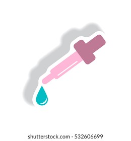 stylish icon in paper sticker style eye drops
