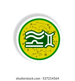 stylish icon in paper sticker style air sign zodiac