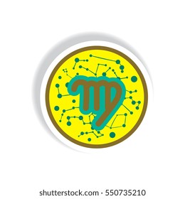 stylish icon in paper sticker style Zodiac signs Virgo